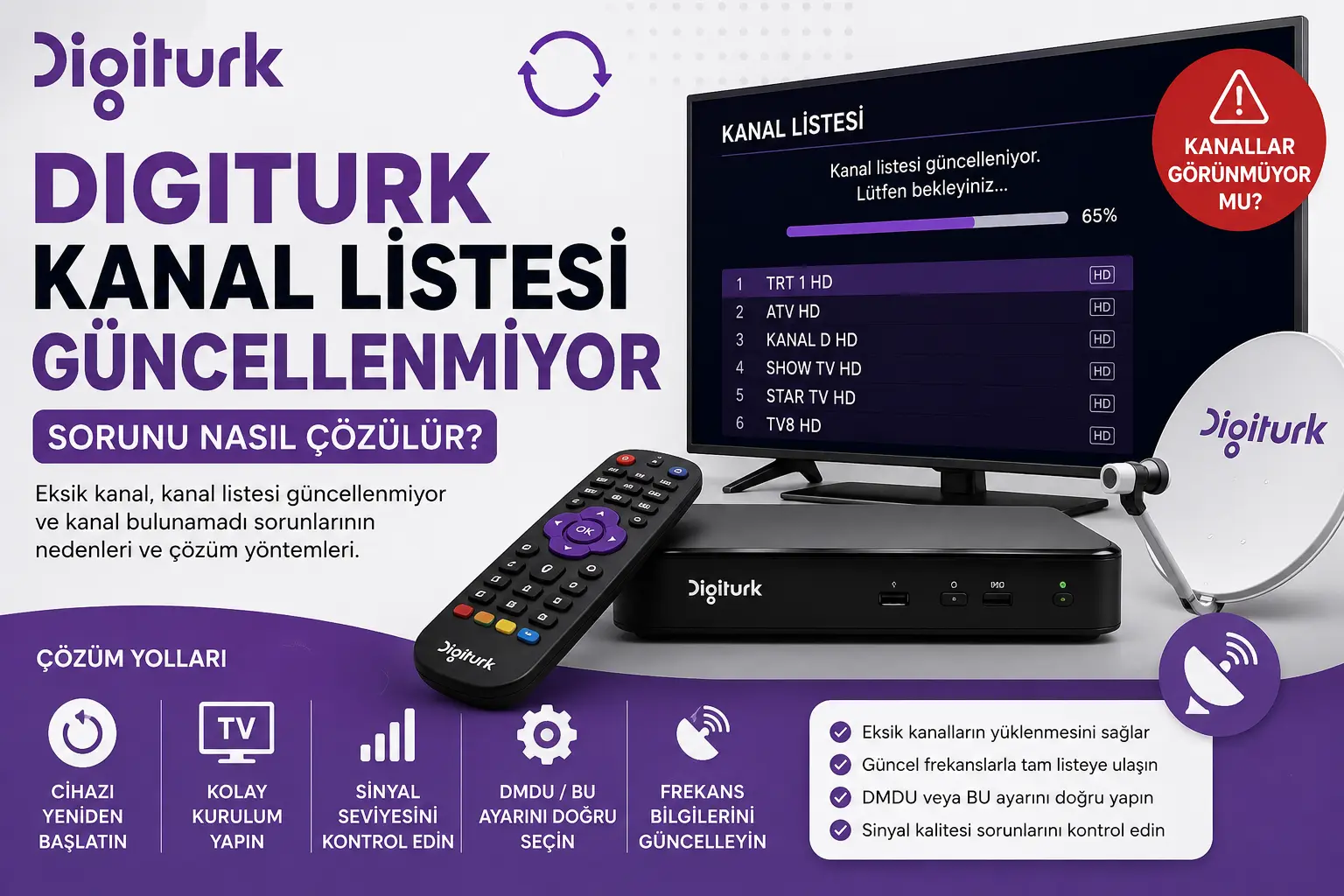 Digiturk Kanal Listesi Güncellenmiyor Sorunu Nasıl Çözülür?