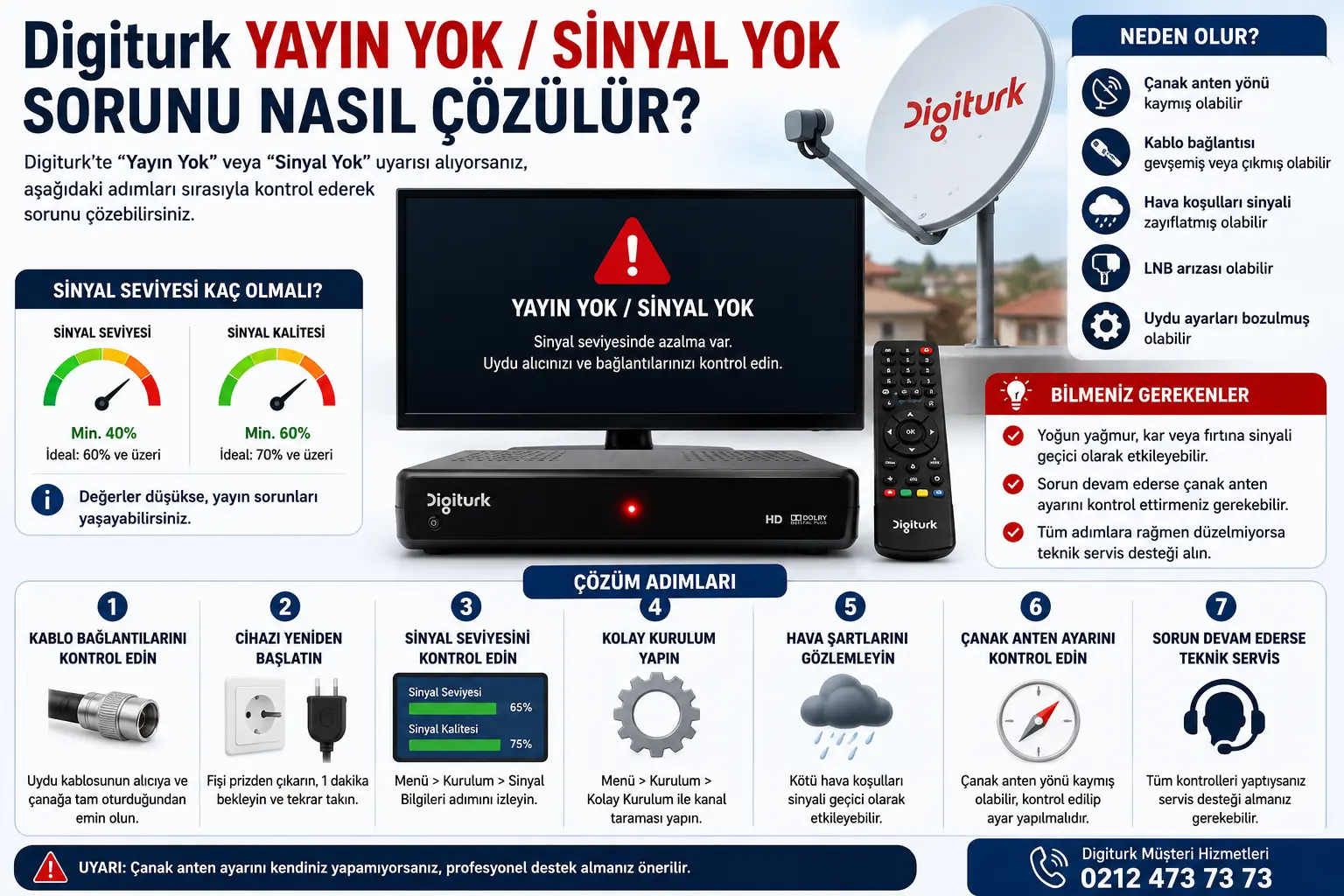 Digiturk Yayın Yok / Sinyal Yok Sorunu Nasıl Çözülür?