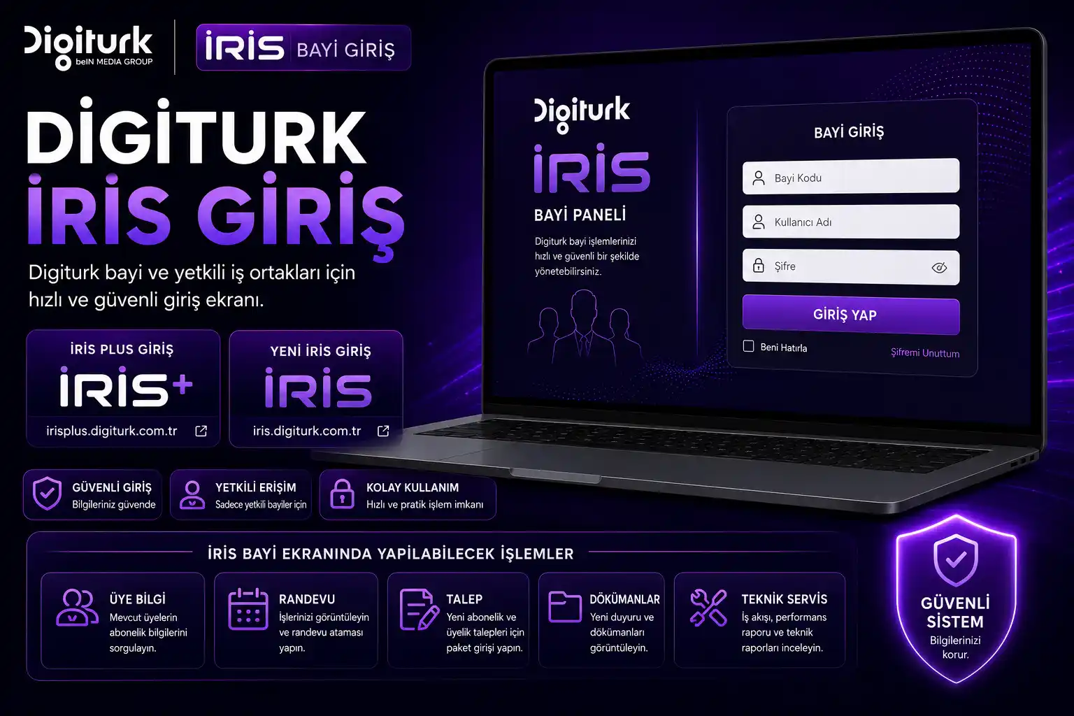 Digiturk İRİS giriş ve yeni İRİS bayi paneli