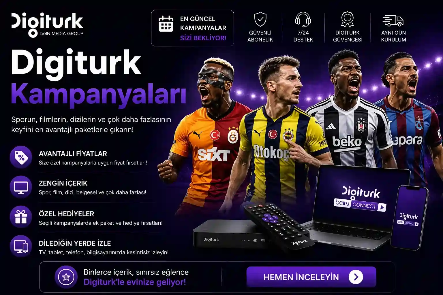 Digiturk Kampanyaları 2026 Digiturk kampanyaları 2026 güncel paketler, beIN Sports, film, dizi ve avantajlı üyelik fırsatları