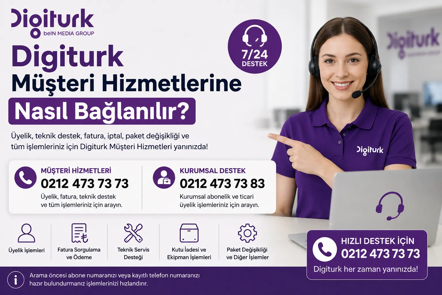 Digiturk müşteri hizmetlerine nasıl bağlanılır ve müşteri temsilcisi numarası