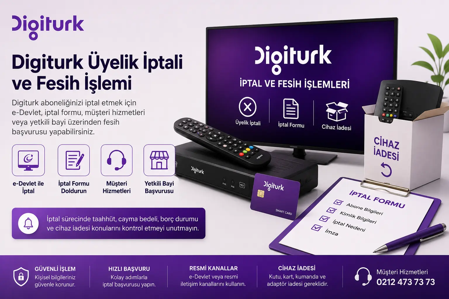 Digiturk üyelik iptali ve abonelik fesih işlemi